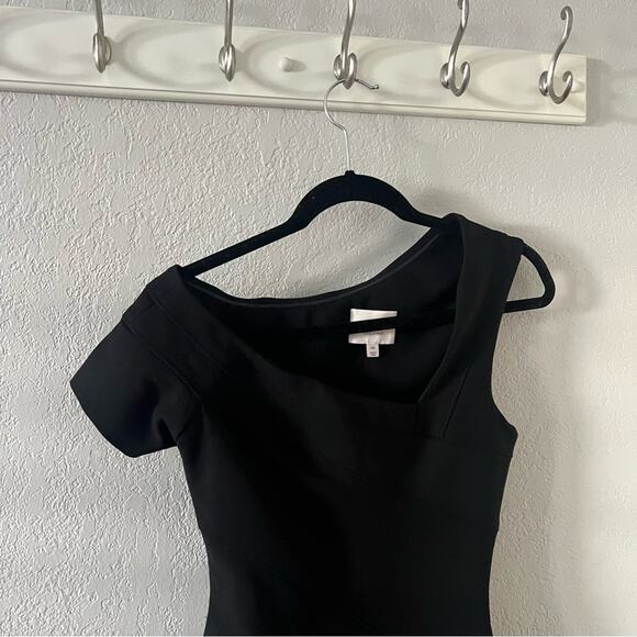 Cinq a Sept Coralisa Black Asymmetric Mini Dress - Picture 5 of 11